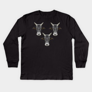 Black Bull Trio Kids Long Sleeve T-Shirt